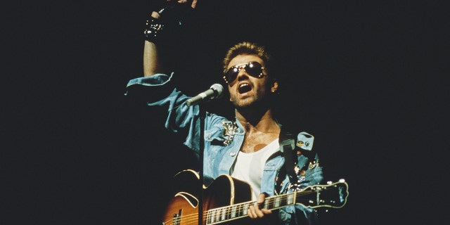 English singer and songwriter George Michael (1963-2016) performing on stage during the Japanese/Australasian leg of his Faith World Tour, February-March 1988.
