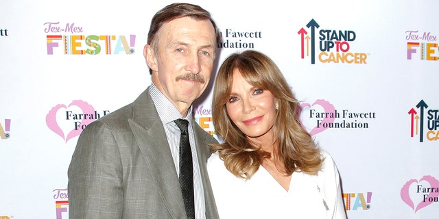 Dr. Brad Allen and his wife Jaclyn Smith attend the Farrah Fawcett Foundation's Tex-Mex Fiesta on Sept. 6, 2019, in Beverly Hills, California.