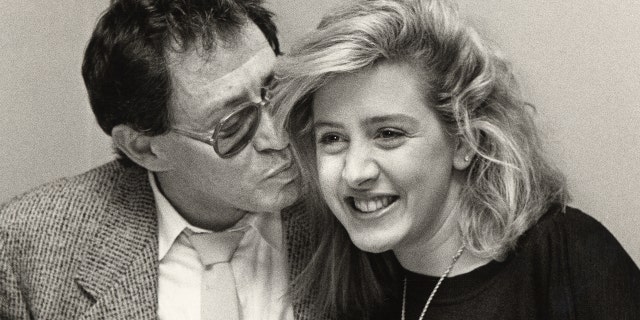 Eddie Fisher and Joely Fisher at Marcello Restaurant in New York City, circa 1987.