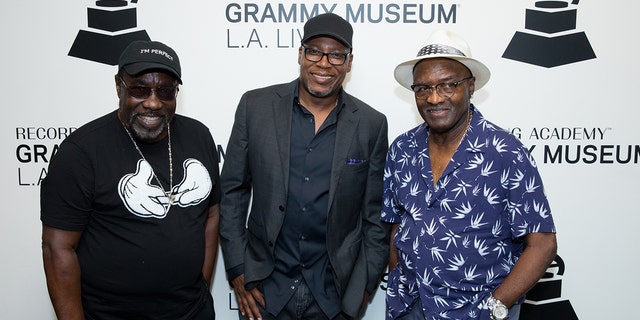 Musicians Eddie Levert, Eric Grant and Walter Williams from The O'Jays attend 'A Conversation with The O'Jays' at The GRAMMY Museum on August 29, 2019, in Los Angeles, California. 