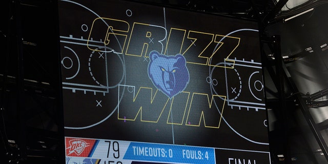 A scoreboard monitor shows the final score of an NBA basketball game between the Oklahoma City Thunder and the Memphis Grizzlies Thursday, Dec. 2, 2021, in Memphis, Tenn. The Grizzlies broke the NBA record for margin of victory in their defeat of the Thunder.