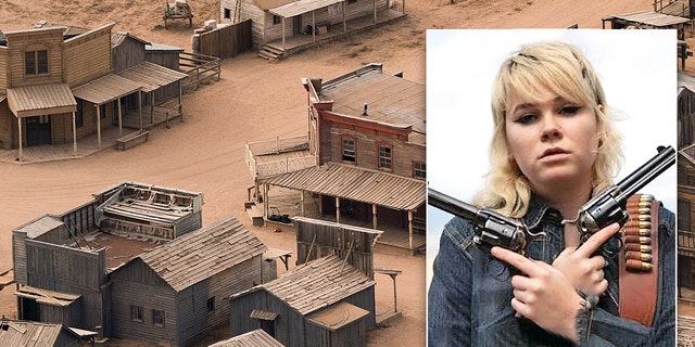 "Rust" armorer Hannah Gutierrez Reed was limited to eight paid days to oversee weapons and training and was assigned otherwise to lighter duties as a props assistant. This aerial photo shows the Bonanza Creek Ranch in Santa Fe, New Mexico, Oct. 23, 2021. 