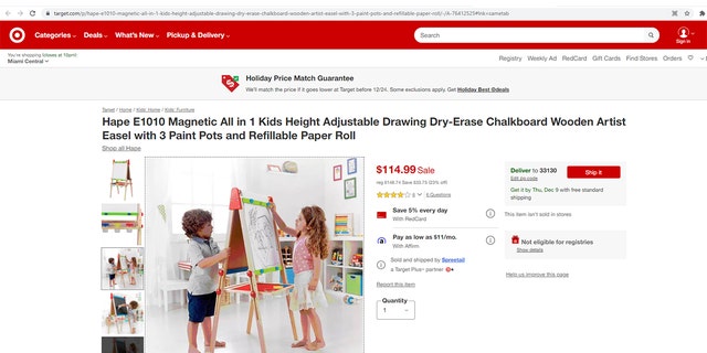Hape E1010 All-in-One Wooden Magnetic Easel for Kids