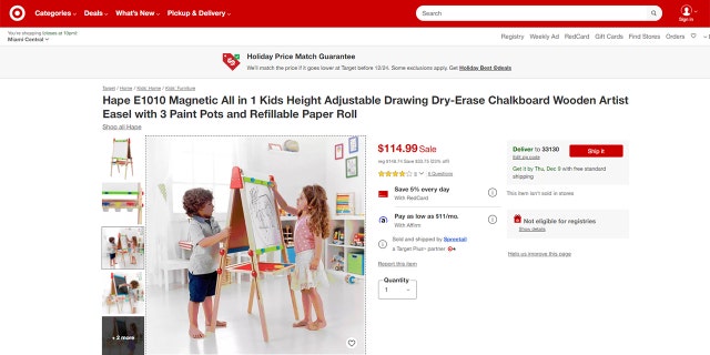 Hape E1010 All-in-One Wooden Magnetic Easel for Kids