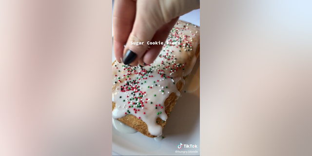 Gracie Gordon's Sugar Cookie Bread is made with red and green sprinkles.