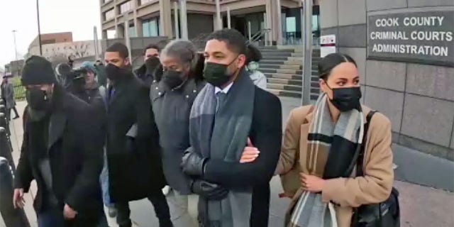 Jussie Smollett thanked reporters outside of Chicago courthouse following a combative two-day testimony.