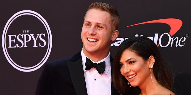 Jared Goff and Christen Harper at the 2019 ESPY Awards in Los Angeles.