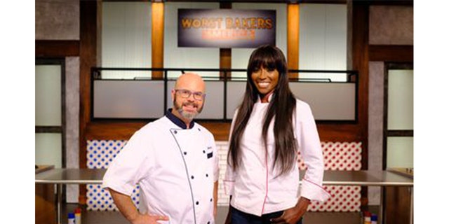 Jason Smith (left) is a celebrity chef and TV judge on the Food Network's 'Best Bakers in America' and 'Worst Bakers in America.' To his right, is fellow judge Lorraine Pascale.