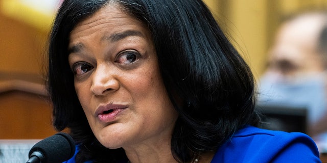 Rep. Pramila Jayapal, D-Wash., speaks during a House Judiciary Committee markup on November 17, 2021.