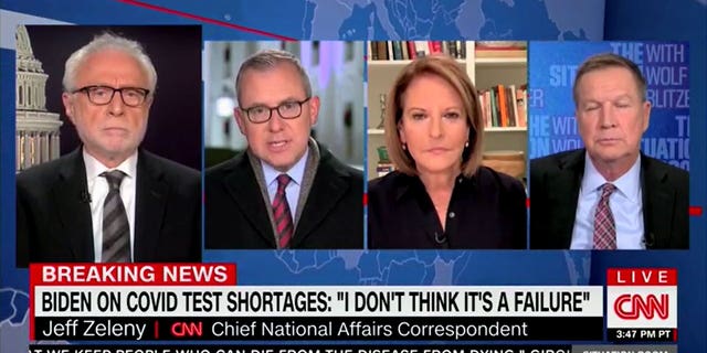Wolf Blitzer, Jeff Zeleny, Gloria Borger and John Kasich discuss President Biden's interview performance on CNN, Dec. 22, 2021.