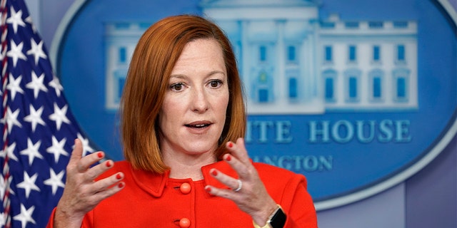 Press secretary Jen Psaki speaks during the daily briefing at the White House in Washington, Monday, Dec. 20, 2021.