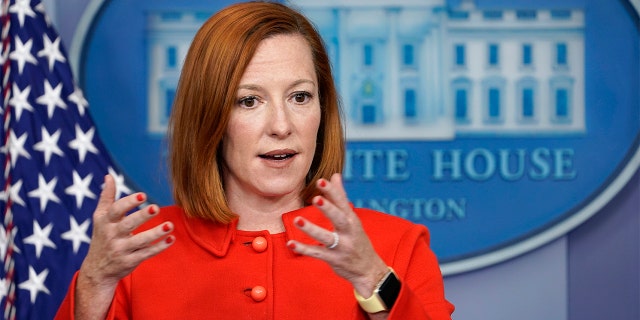 Press secretary Jen Psaki speaks during the daily briefing at the White House in Washington, Monday, Dec. 20, 2021.