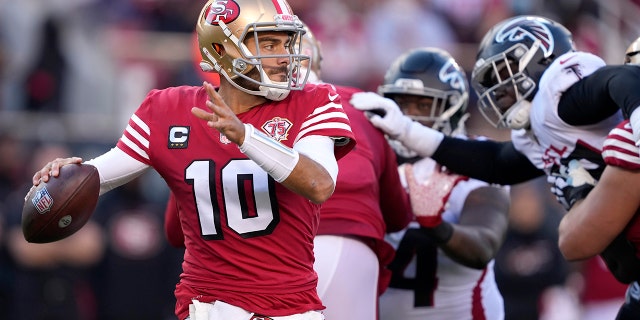 49ers Beat Falcons For 5th Win In 6 Games - Fox News 2 San Francisco 49ers quarterback Jimmy Garoppolo (10) passes against the Atlanta Falcons during the second half of an NFL football game in Santa Clara, Calif., Sunday, Dec. 19, 2021.