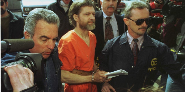 Theodore John Kaczynski is arraigned in the federal court building in Helena, Montana.