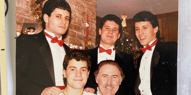 Brian Kilmeade (back row, center) is shown here some years ago with his two brothers, Jim and Steve, plus a cousin and uncle in front. As a little kid one Christmas, Kilmeade crept downstairs with his brothers to see what Santa brought them. But, as he explains, "that's not the rest of the story." 