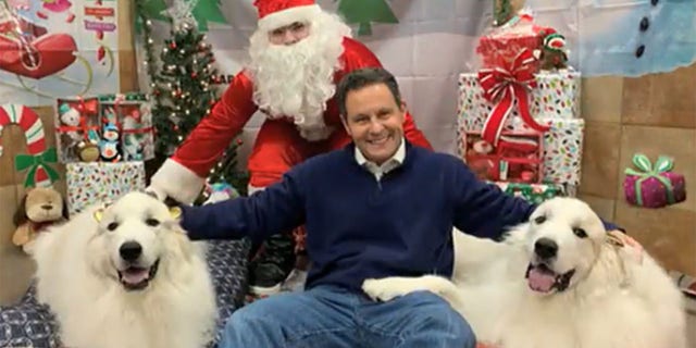 Brian Kilmeade today, enjoying Christmas with his Great Pyrenees, Rocky and Apollo. "My parents thought it was time to let us know [a] Christmas truth," he reveals in a childhood story included in "All American Christmas."