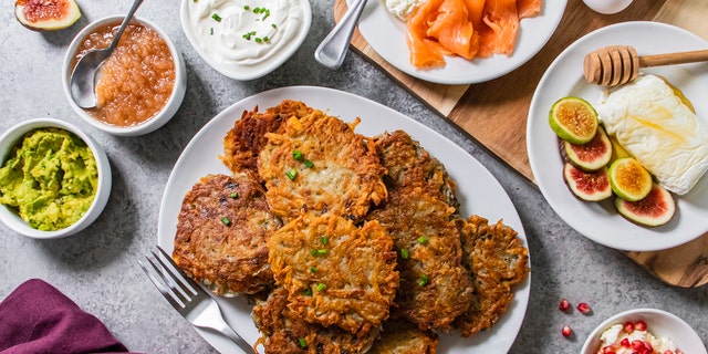 Latke toppings board from the American Egg Board (America’s Egg Farmers)