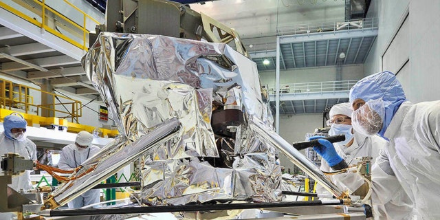 Engineers conduct a "receiving inspection" of the James Webb Space Telescope’s Mid-Infrared Instrument at NASA’s Goddard Space Flight Center after its journey from the United Kingdom.