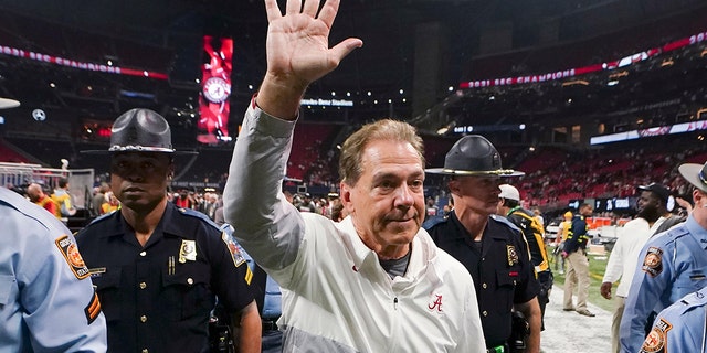 Alabama head coach Nick Saban leaves the field after winning the Southeastern Conference championship over Georgia, 41-24, on Dec. 4, 2021, in Atlanta.