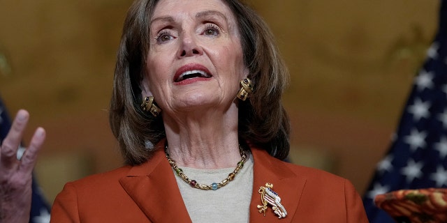 Speaker of the House Nancy Pelosi speaks during a bill enrollment ceremony for H.R. 6119, the Further Extending Government Funding Act at the U.S. Capitol on December 3, 2021 in Washington. (Photo by Drew Angerer/Getty Images)