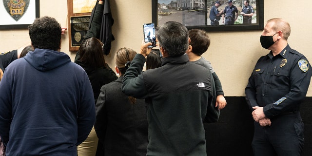 Hours before the shooting, officers dedicated a plaque in memory of Officer Jimmy Inn, who was killed earlier this year.