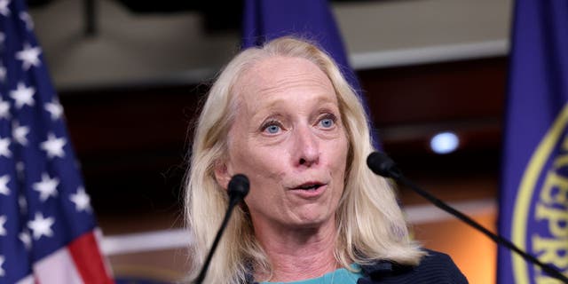 U.S. Rep. Mary Gay Scanlon, D-Pa., speaks at a news conference at the U.S. Capitol in Washington, Sept. 21, 2021. (Getty Images)