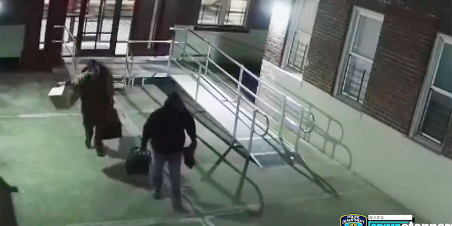 The suspects were seen leaving the apartment building at 1860 Billingsley Terrace in the Morris Heights neighborhood of the Bronx.