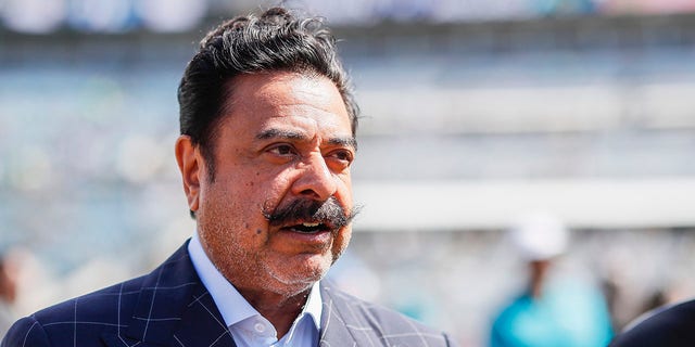 Shad Khan, Owner of the Jacksonville Jaguars, looks on before the start of a game against the New Orleans Saints at TIAA Bank Field on October 13, 2019 a Jacksonville, Florida.