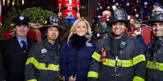 Suzanne Scott, CEO of FOX News Media, at the 2021 All-American Christmas Tree Lighting with FDNY.