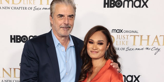 Chris Noth and Tara Wilson attend HBO Max's premiere of ‘And Just Like That…’ at Museum of Modern Art on December 08, 2021, in New York City.