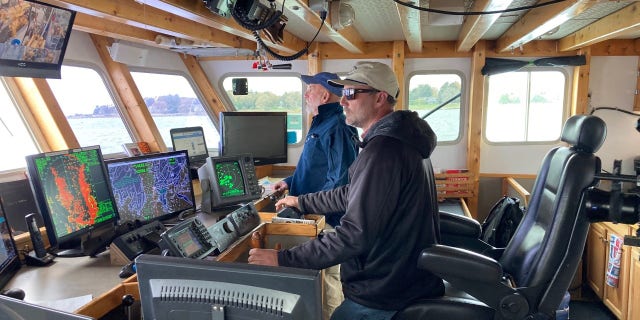 One of Tom Williams' sons fishing in the waters off Massachusetts