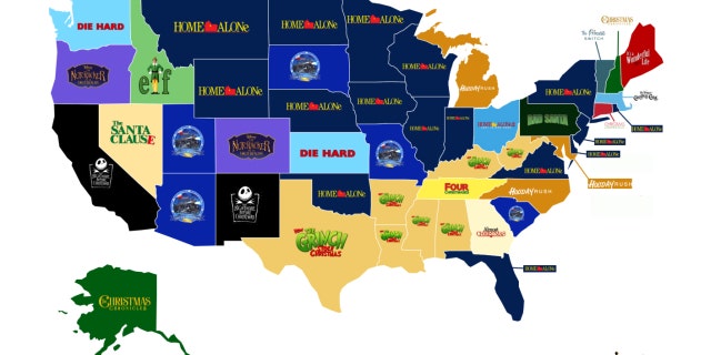TOP Data created a Christmas movie infographic that reportedly shows the most popular holiday films in each U.S. state.