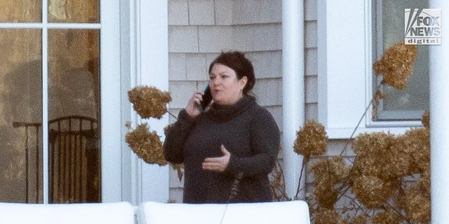 Allyson Griffin on the phone Tuesday at her home in Norwalk, Connecticut. 