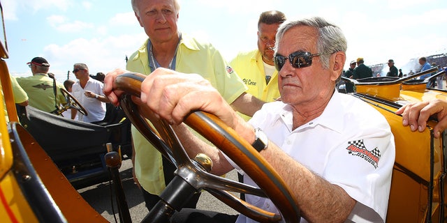 Al Unser Sr. drives the Marmon Wasp during the 100th running of the Indianapolis 500 at Indianapolis Motorspeedway on May 29, 2016.