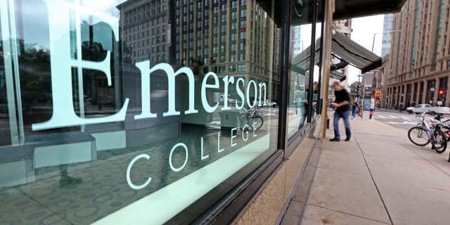 Emerson College facade in Boston, Massachusetts.