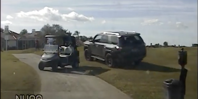 A Florida woman drove through a golf course while trying to escape police on Tuesday. (Credit: Indian River County Sheriff’s Office)