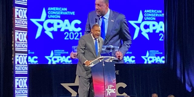 Former Georgia state lawmaker Vernon Jones, who's primary challenging GOP Gov. Brian Kemp in 2022, speaks at CPAC Dallas on July 11, 2021 in Dallas, Texas