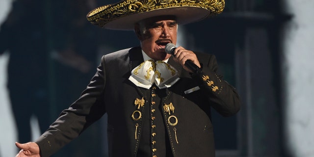 Vicente Fernandez performs at the 20th Latin Grammy Awards on Nov. 14, 2019, in Las Vegas. The Mexican singer died early Sunday, Dec. 12, 2021, relatives reported. He was 81 years old.