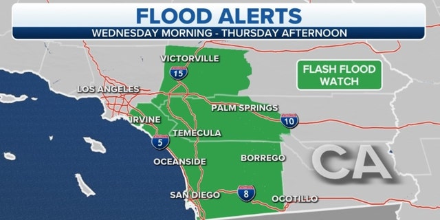 Flood alerts in California