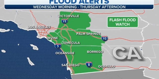 Flood alerts in California