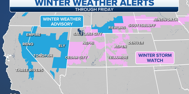 West winter weather alerts