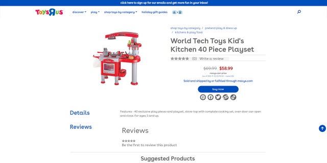 World Tech Toys Kid's Kitchen 40 Piece Playset