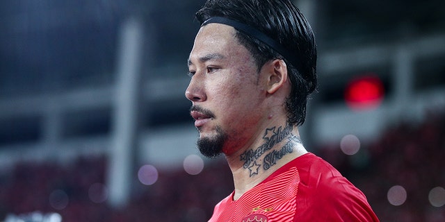 Zhang Linpeng of Guangzhou Evergrande looks on during the AFC Champions League match between Guangzhou Evergrande and Kashima Antlers at Tianhe Stadium on Aug. 28, 2019, in Guangzhou, China.