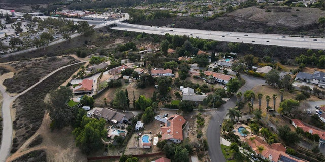 FILE - An aerial photo taken above Escondido, California.