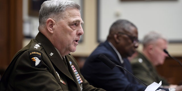 Gen. Mark Milley, chairman of the Joint Chiefs of Staff, testifies before the House Armed Services Committee Sept. 29, 2021, on Capitol Hill in Washington.
