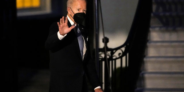 President Joe Biden walks to Marine One on the South Lawn of the White House Dec. 17, 2021.