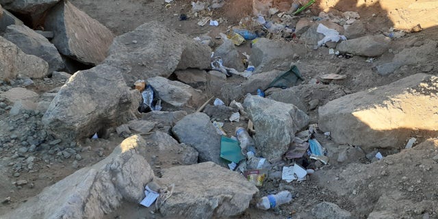 Trash left behind by migrants near the border in Yuma Sector. (Office of Rep. Andy Biggs)