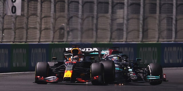 Hamilton ran into the back of Verstappen's car while trying to pass.