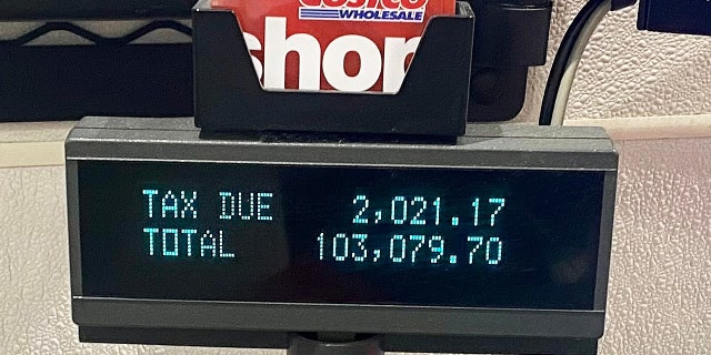A picture of the Costco bill after Turquoise LeJeune Parker and T. Greg Doucette bought all the food for the children in Durham, North Carolina.