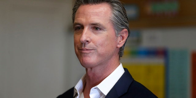 Gov. Gavin Newsom smirking